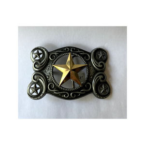 Silver Bronze Star Western Country Belt Buckle Unisex